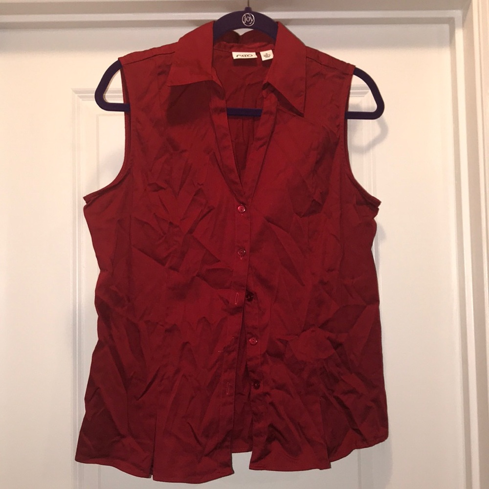 Cato Red sleeves collard top
